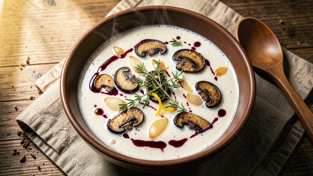 5 Star Mushroom Soup Recipe: Umami-Infused Velout With Crispy Celery Crowns
