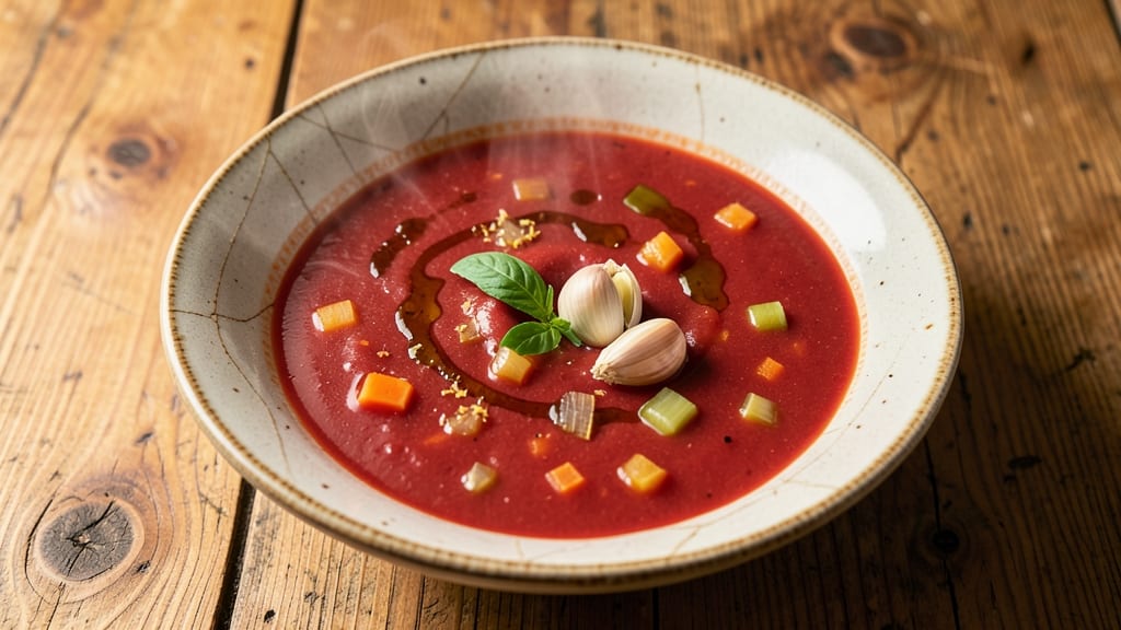 Biaggi's Sherry Tomato Soup Recipe: Velvet-Smooth Richness With Crispy Celery Crowns