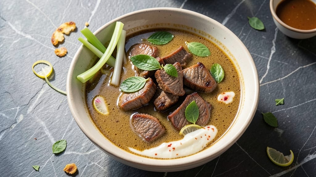 Beef Laksa Soup Recipe: Lemongrass-Coconut Richness With Crispy Celery Crowns