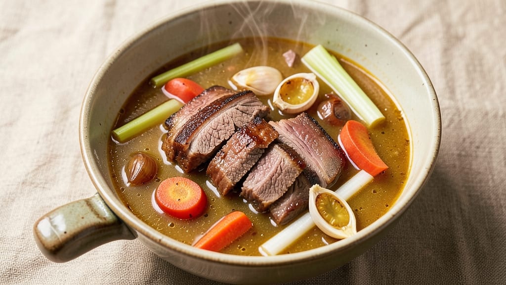 Beef Bouillon Soup Recipe: Deep Umami Broth With Tender Beef Chunks