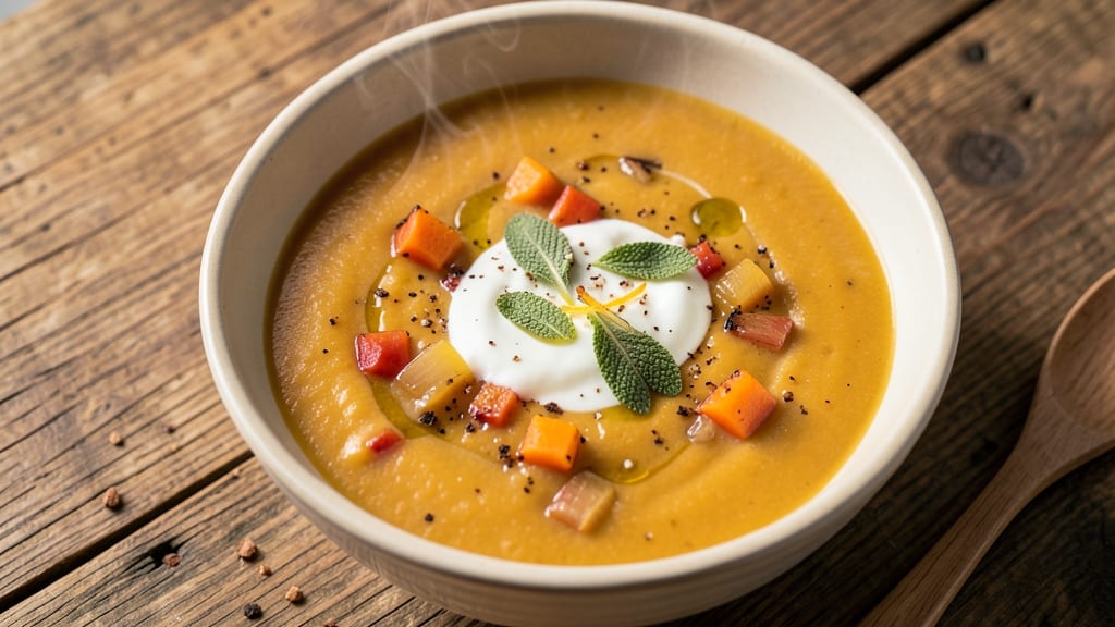 Autumn Harvest Butternut Squash Soup Recipe: Spiced Roast Squash and Sage Swirl