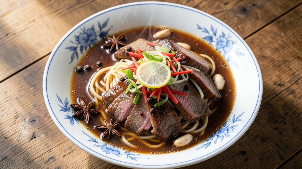 Authentic Chinese Beef Noodle Soup Recipe: Wok-Seared Beef and Star-Anise Infused Broth