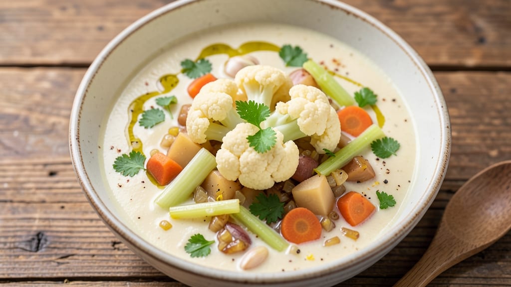 America's Test Kitchen Cauliflower Soup Recipe: Slow-Simmered Creaminess With Celery Crown Crunch