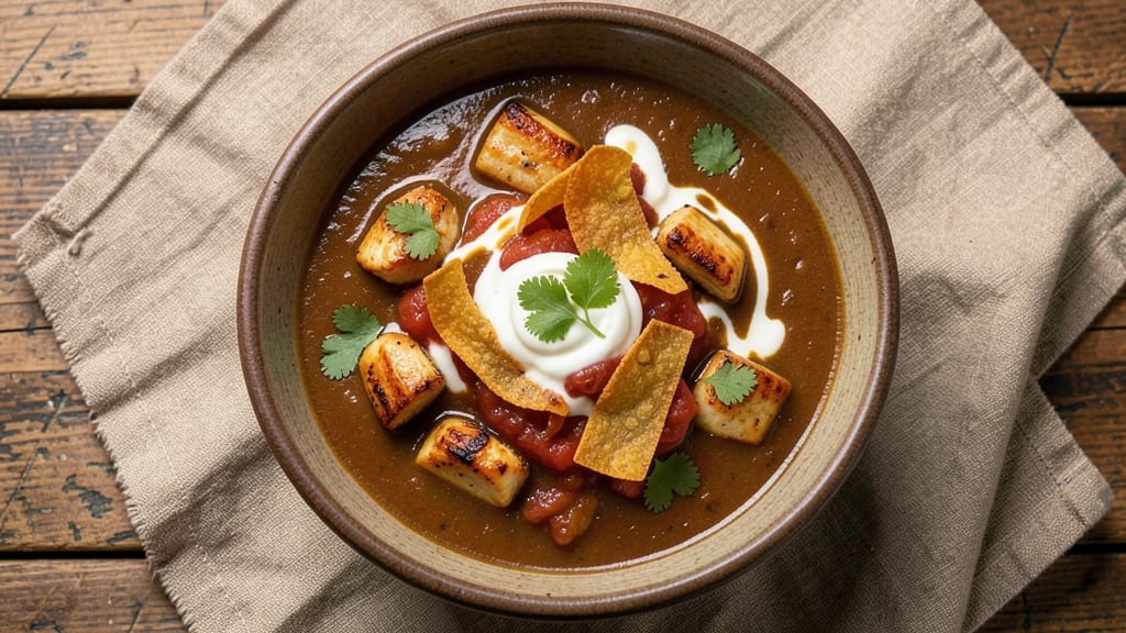 Baja Chicken Enchilada Soup Recipe: Spicy Tomato-Cream Cheese Fusion With Crunchy Tortilla Topping