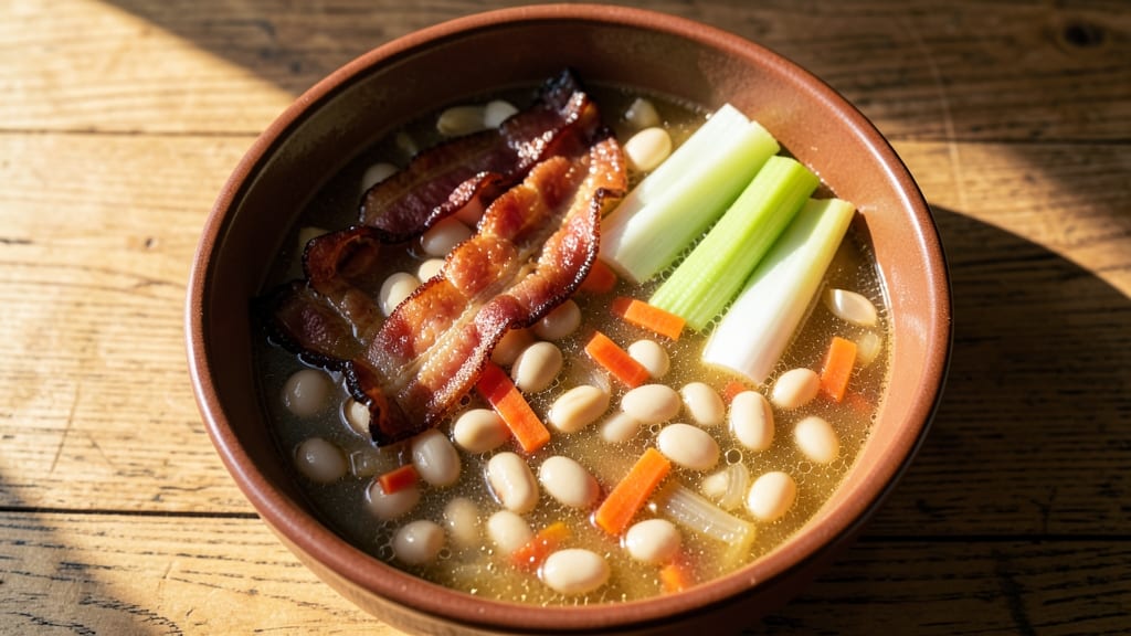 Bean and Bacon Soup Recipe with Canned Beans: Smoky Bacon Crunch and Hearty Bean Simmer
