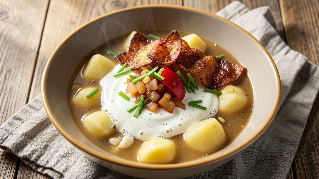 Baked Potato Soup Recipe With Chicken Broth: Velvety Creaminess Meets Crispy Celery Crowns