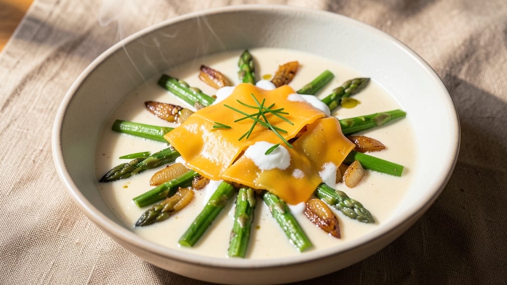 Asparagus Cheese Soup Recipe: Velvety Green Dream With Crispy Topping