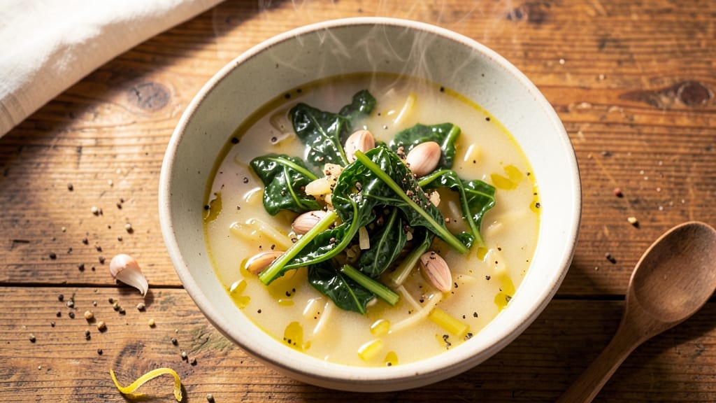 Authentic Italian Escarole Soup Recipe: Crispy Celery Crowns Over Umami-Rich Broth