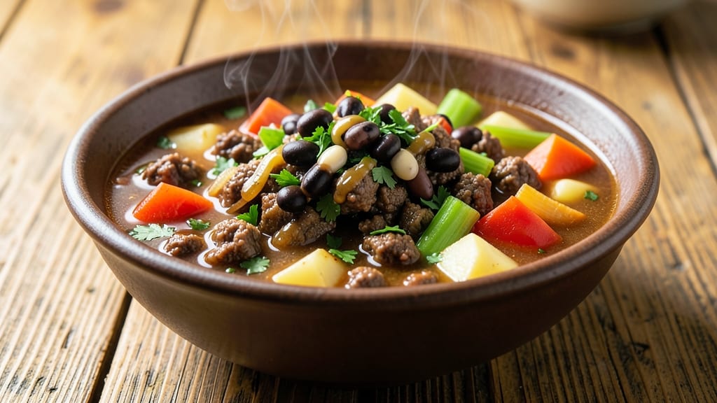Best Ever Hamburger Soup Recipe: Juicy Ground Beef and Celery Crown Crunch