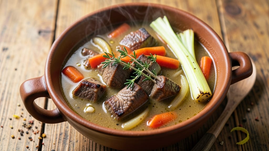 Martha Stewart's Beef Soup Recipe: Slow-Simmered Depth With Crispy Celery Crowns