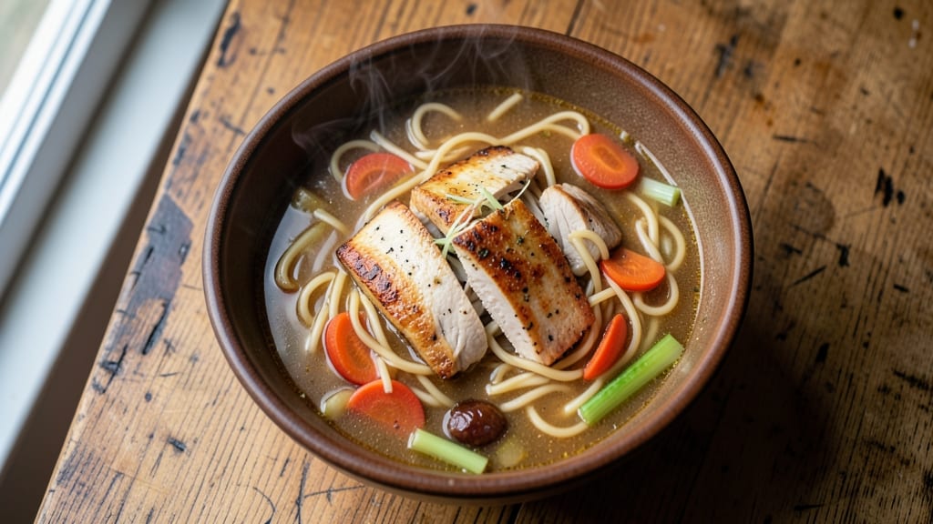 Bavarian Inn Chicken Noodle Soup Recipe: Homestyle Crunch Over Creamy Herb Broth