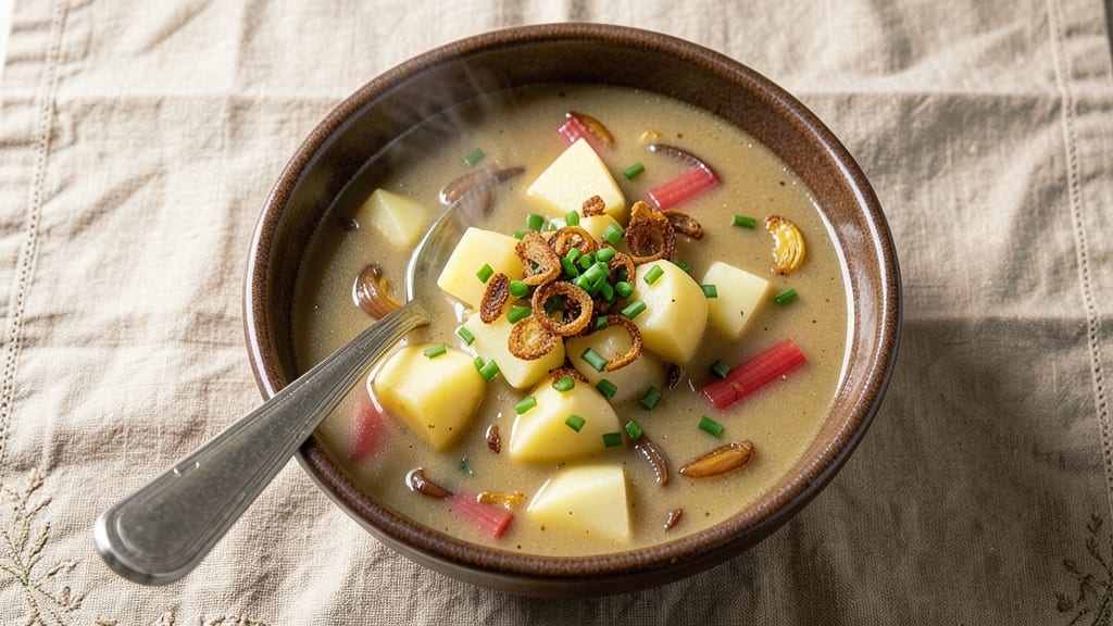 Potato Soup Recipe Ninja Foodi: Crispy Celery Crowns Over Creamy Herb Velout