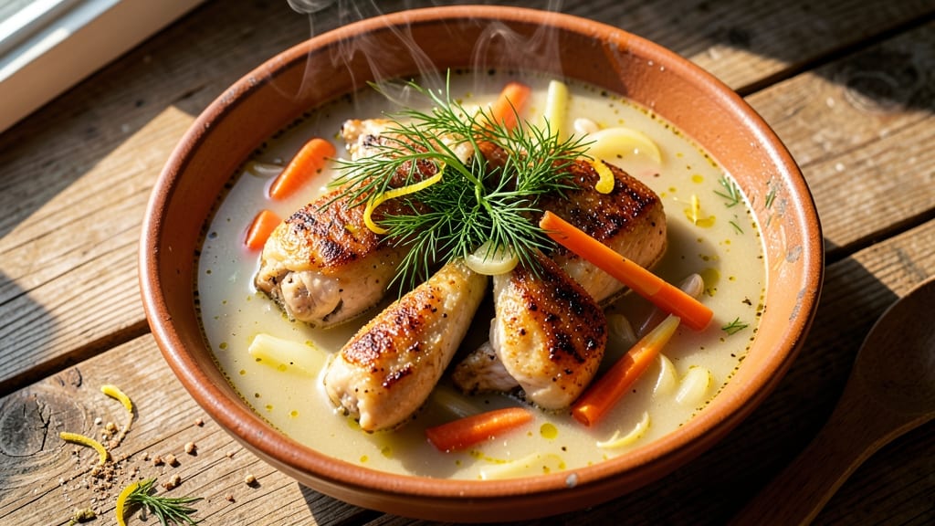 Authentic Greek Lemon Chicken Soup Recipe: Zesty Lemon and Herb Brightness in One Pot