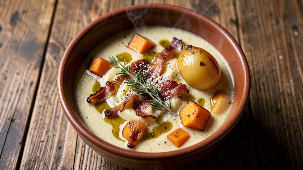 Asylum Restaurant Butternut Squash Soup Recipe: Velvety Roast Squash Meets Smoky Bacon Crunch