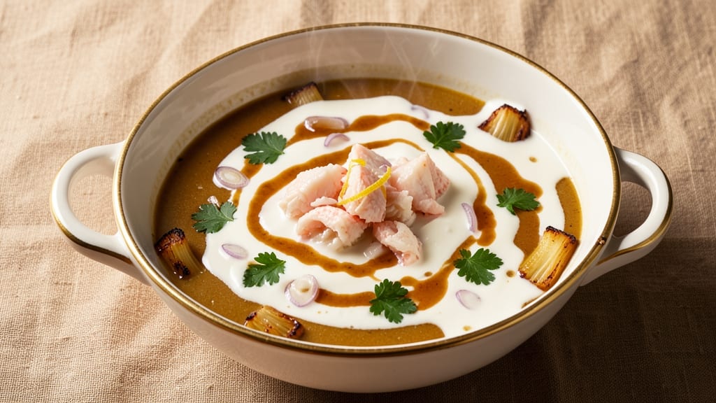 Baltimore-Style Cream of Crab Soup Recipe: Crispy Celery Crowns Over Silky Crab Velout
