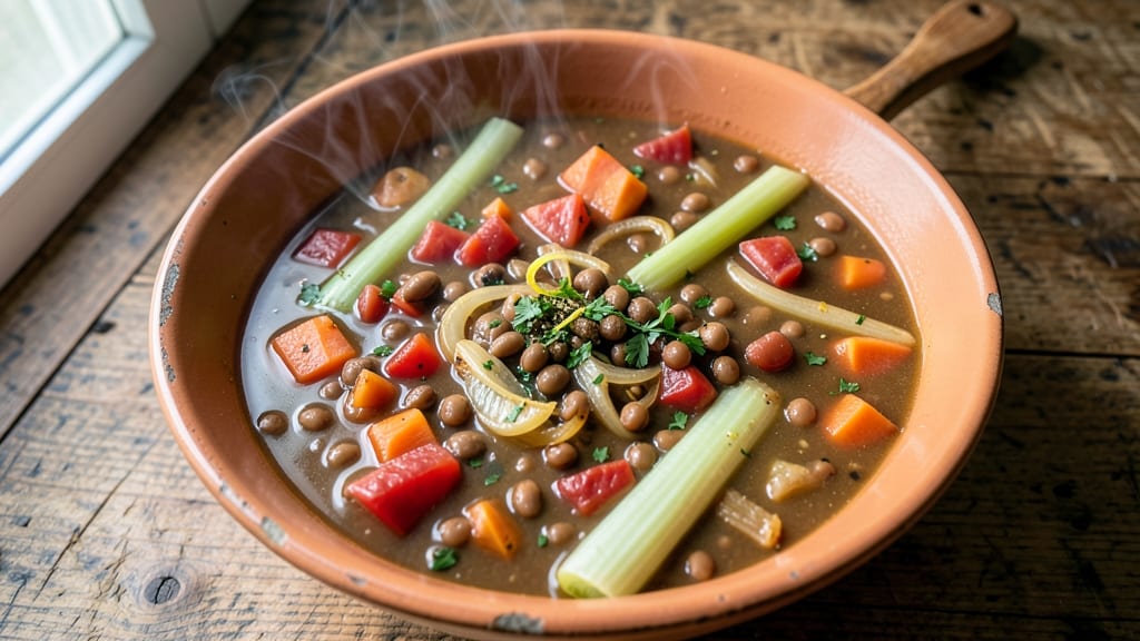 Bean Soup Crock Pot Vegetarian Recipe: Hearty Lentil and Tomato Comfort
