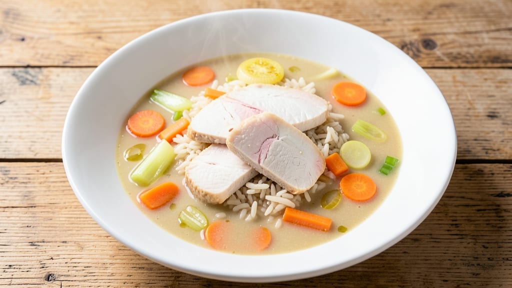 Low Fiber Creamy Chicken and Rice Soup Recipe: Gentle on Digestion, Packed With Comfort