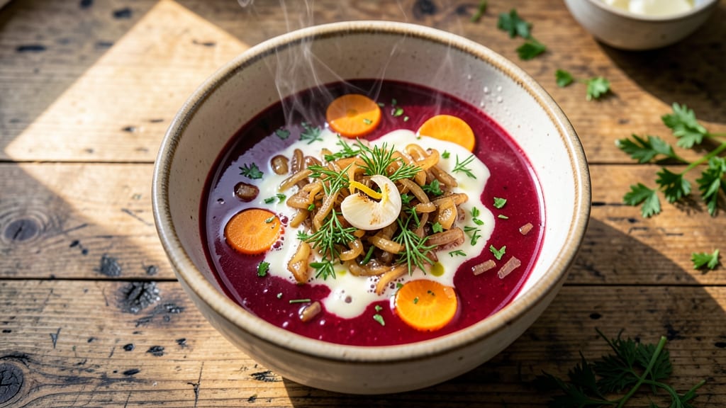 Armenian Borscht Soup Recipe: Spiced Beet and Herb Harmony